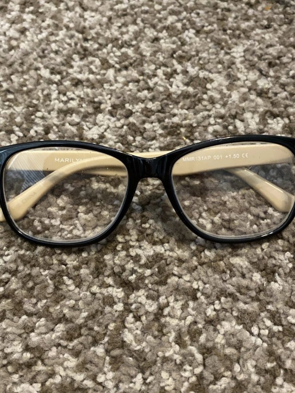 Marilyn Monroe Eyeglasses Readers 2 Tan Black Frame MMR131RP Two Tone Retro +1.5 - Picture 2 of 6